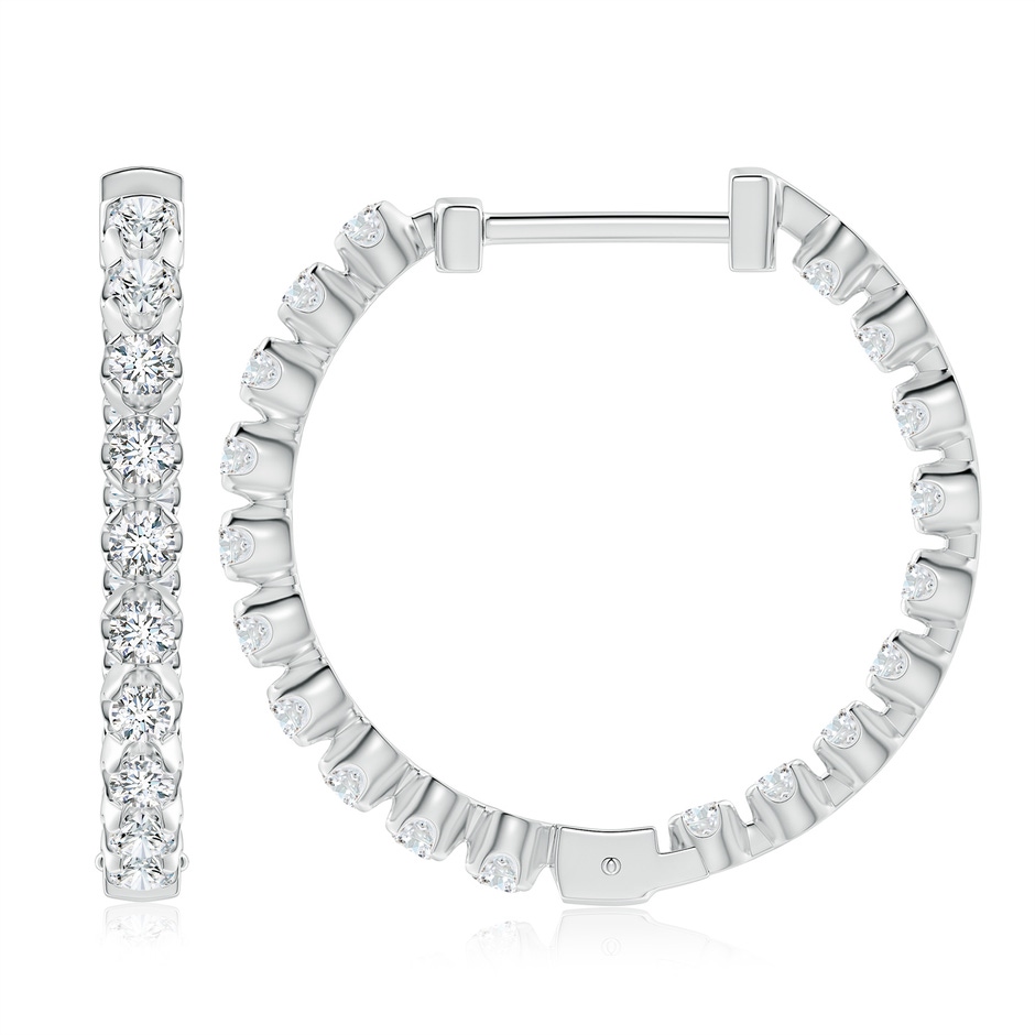 2.3mm GVS2 Floating Diamond Inside-Out Hoop Earrings in P950 Platinum side 199