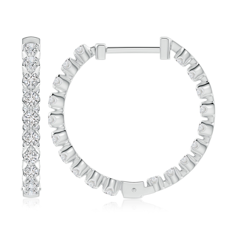 2.3mm HSI2 Floating Diamond Inside-Out Hoop Earrings in White Gold side 199