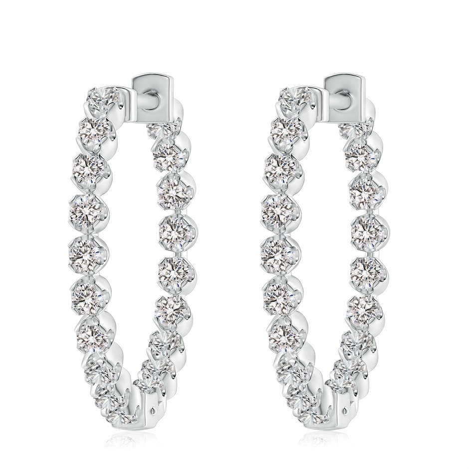 2.3mm IJI1I2 Floating Diamond Inside-Out Hoop Earrings in White Gold 
