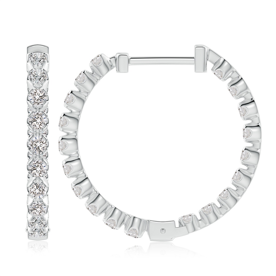 2.3mm IJI1I2 Floating Diamond Inside-Out Hoop Earrings in White Gold side 199