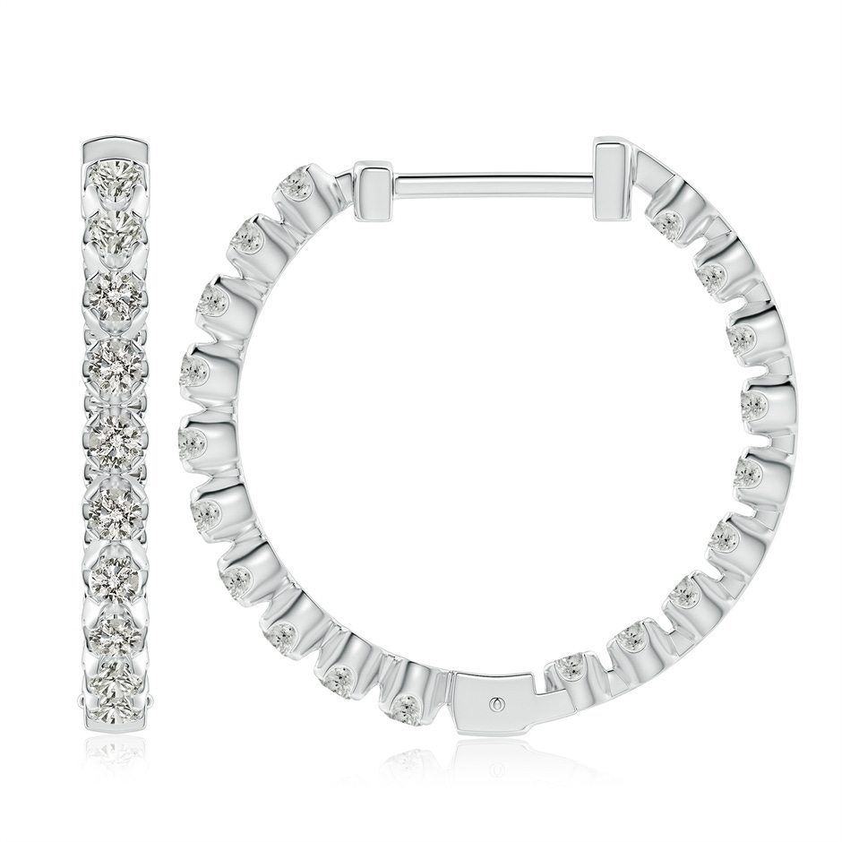 2.3mm KI3 Floating Diamond Inside-Out Hoop Earrings in White Gold side 199