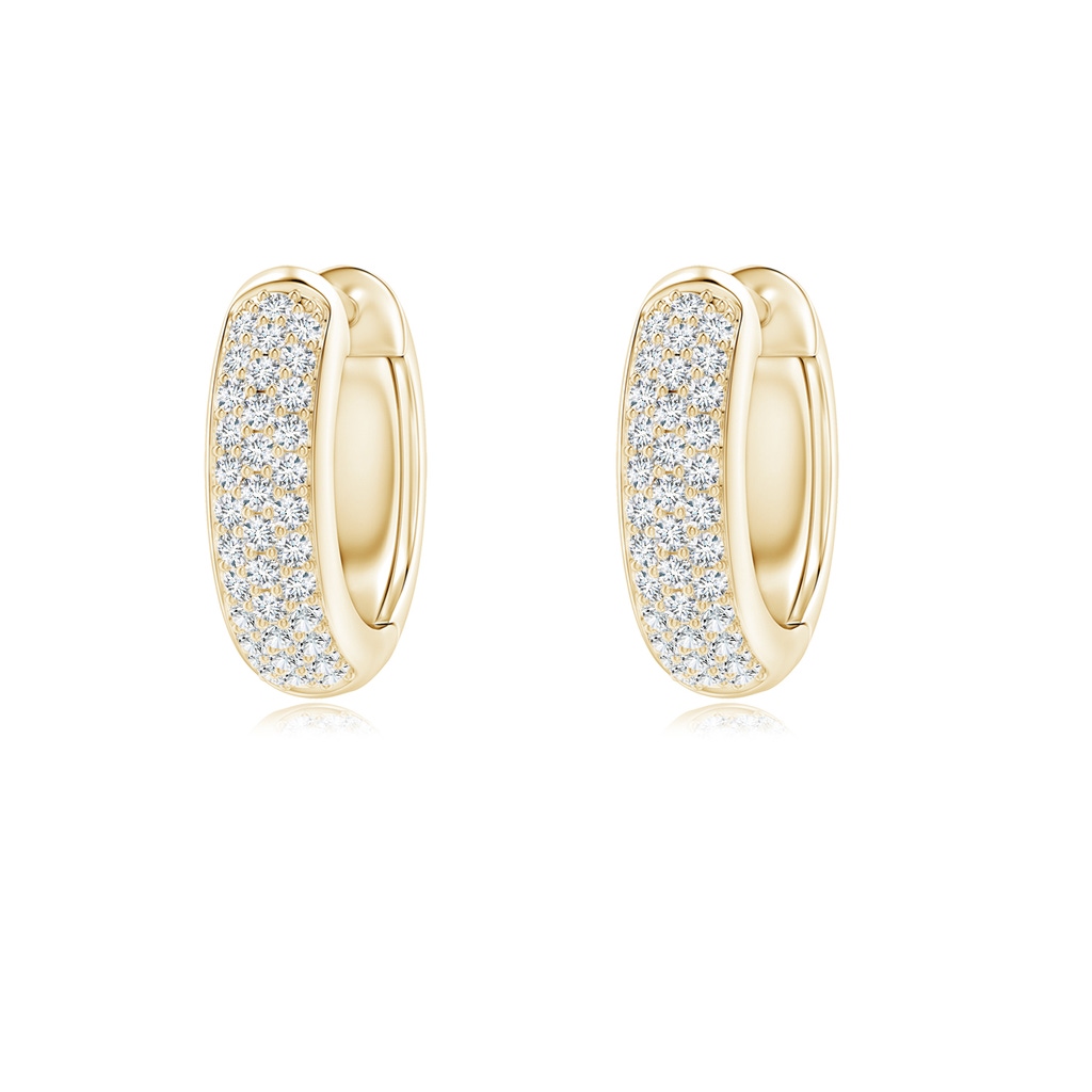 0.95mm GVS2 Diamond Triple-Row Huggie Hoop Earrings in Yellow Gold