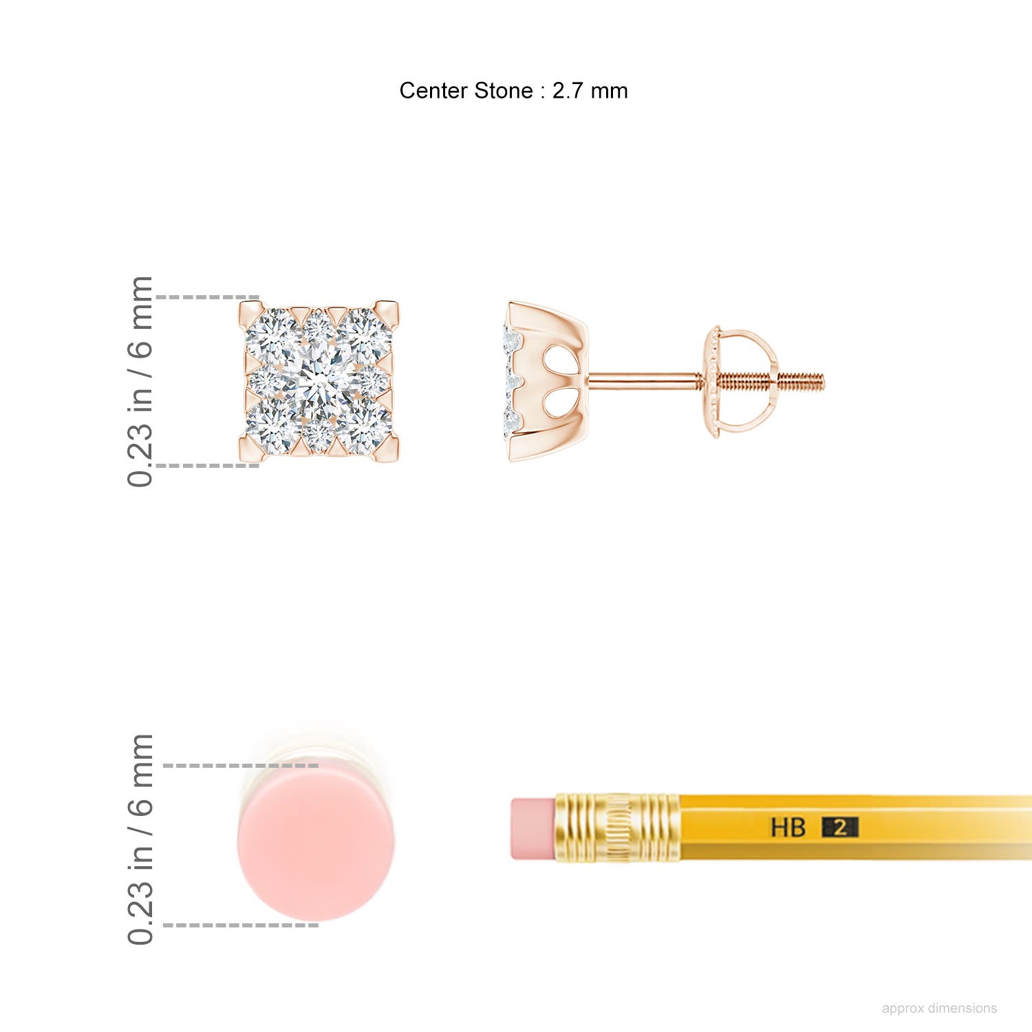 F-G, VS / 0.5 CT / 14 KT Rose Gold