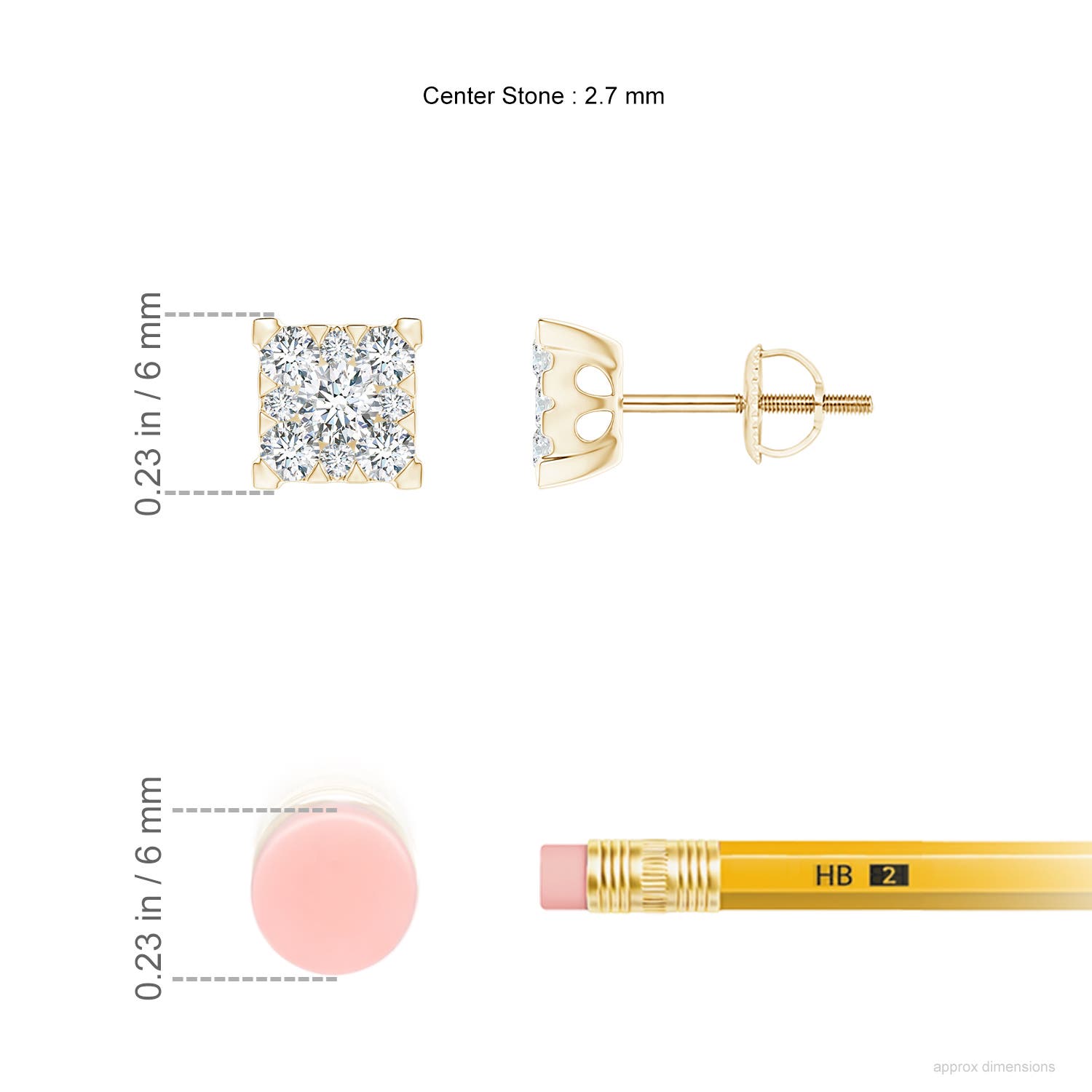 F-G, VS / 0.5 CT / 14 KT Yellow Gold