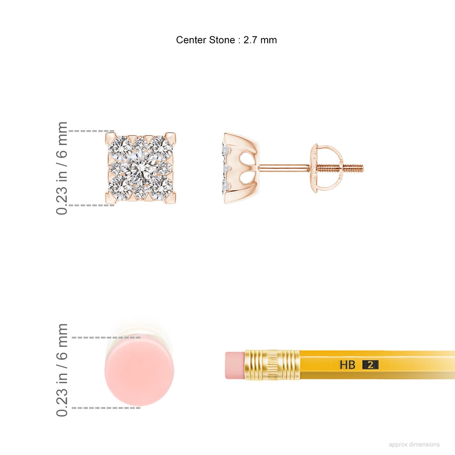 I-J, I1-I2 / 0.5 CT / 14 KT Rose Gold