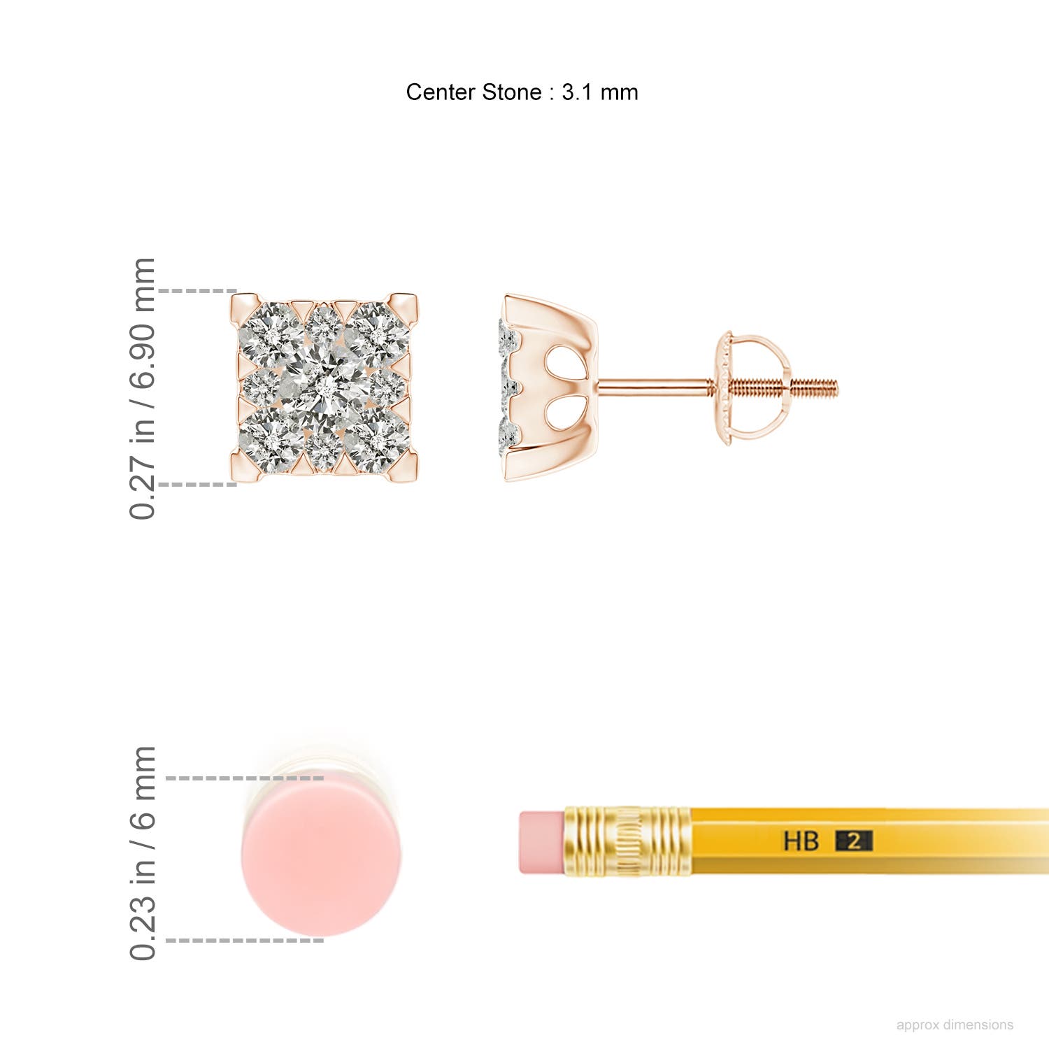 K, I3 / 0.74 CT / 14 KT Rose Gold