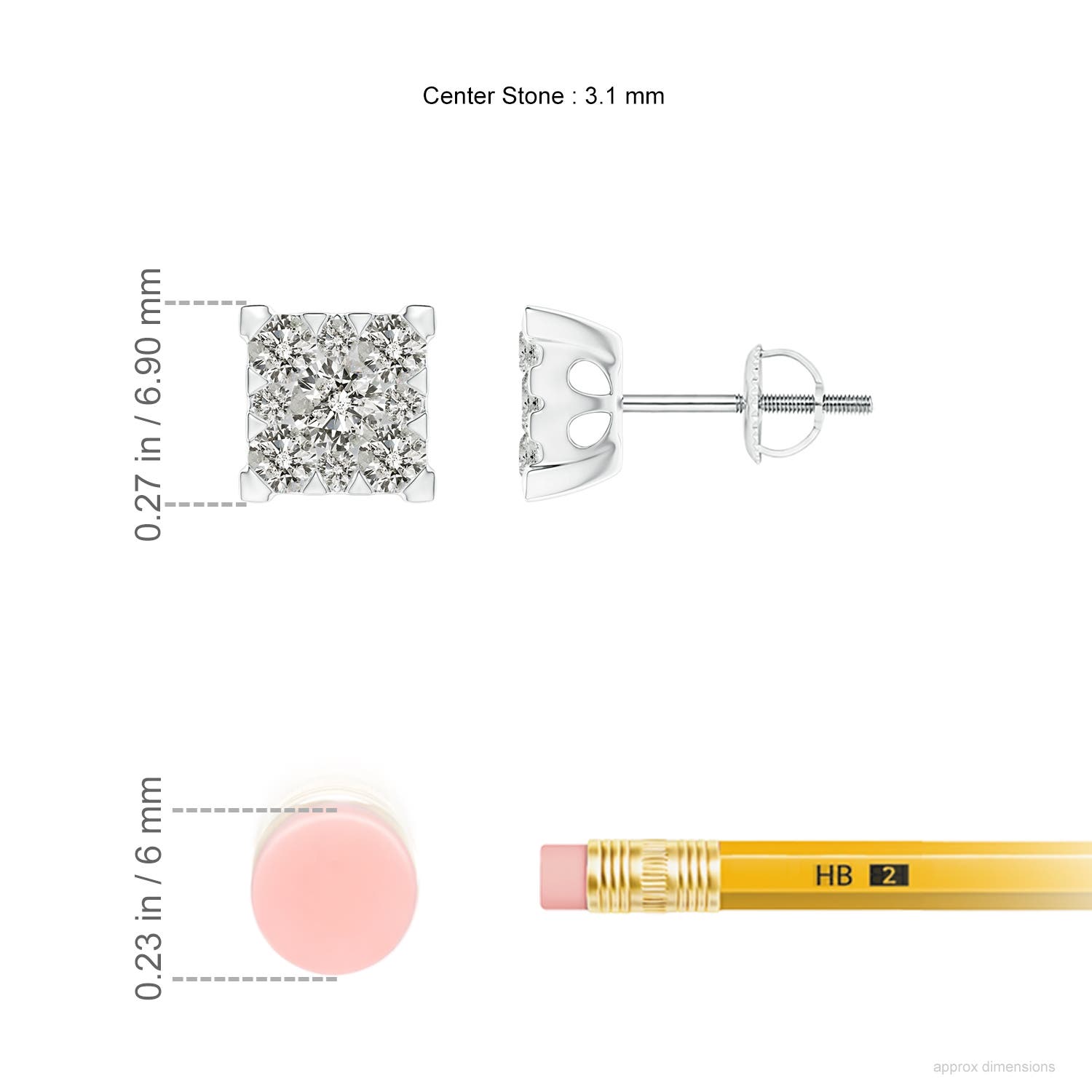 K, I3 / 0.74 CT / 14 KT White Gold