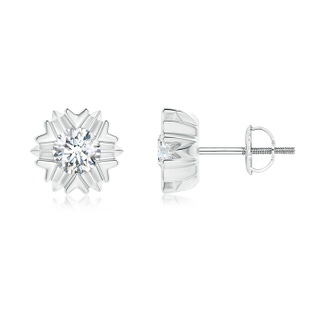 4.5mm GVS2 Prong-Set Solitaire Diamond Snowflake Stud Earrings in P950 Platinum