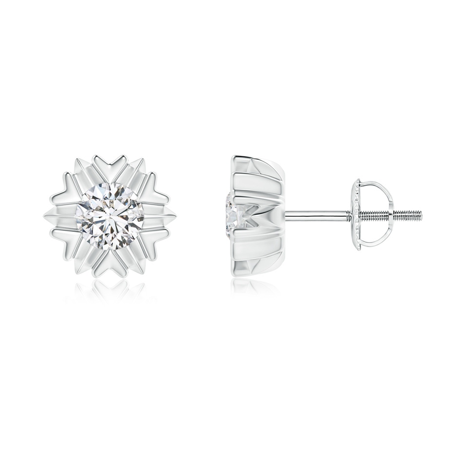 4.5mm HSI2 Prong-Set Solitaire Diamond Snowflake Stud Earrings in P950 Platinum 