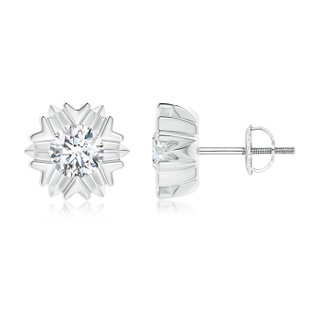 5.1mm GVS2 Prong-Set Solitaire Diamond Snowflake Stud Earrings in P950 Platinum
