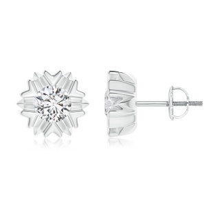 5.1mm HSI2 Prong-Set Solitaire Diamond Snowflake Stud Earrings in P950 Platinum