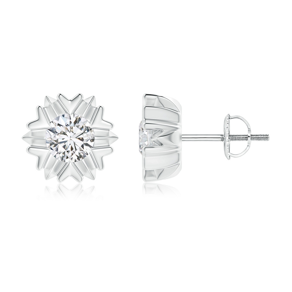5.1mm HSI2 Prong-Set Solitaire Diamond Snowflake Stud Earrings in White Gold 
