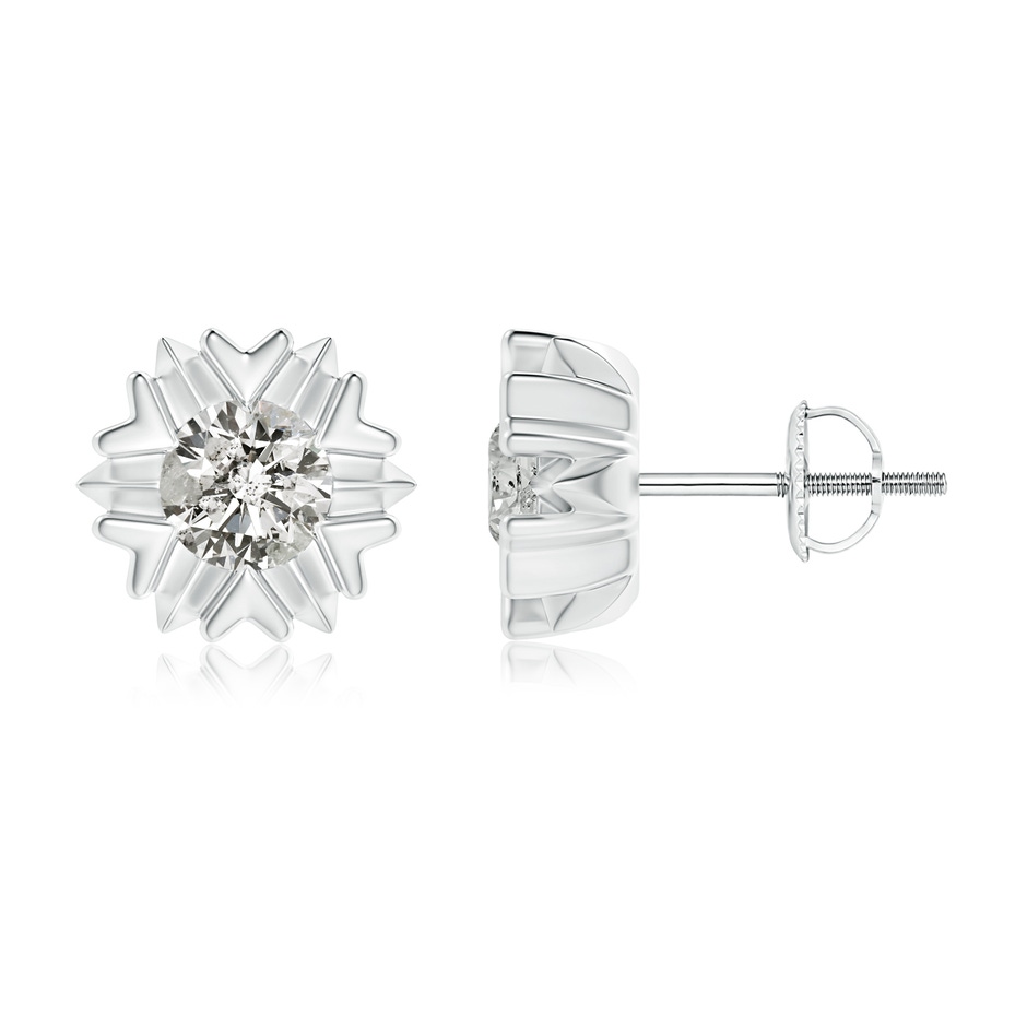 5.1mm KI3 Prong-Set Solitaire Diamond Snowflake Stud Earrings in White Gold 