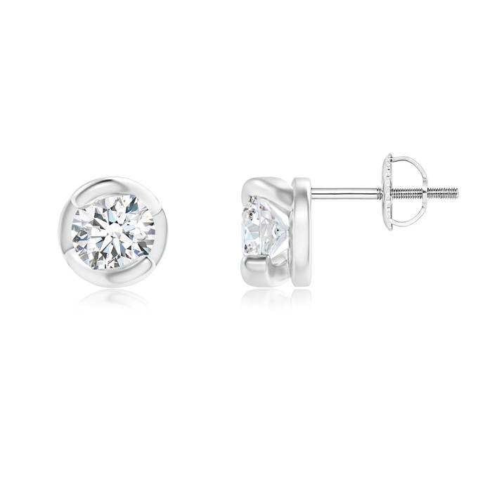 4.1mm GVS2 Spiral-Framed Diamond Solitaire Stud Earrings in P950 Platinum