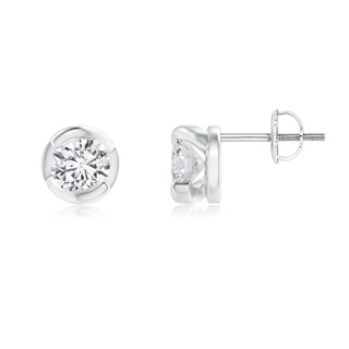 4.1mm HSI2 Spiral-Framed Diamond Solitaire Stud Earrings in White Gold