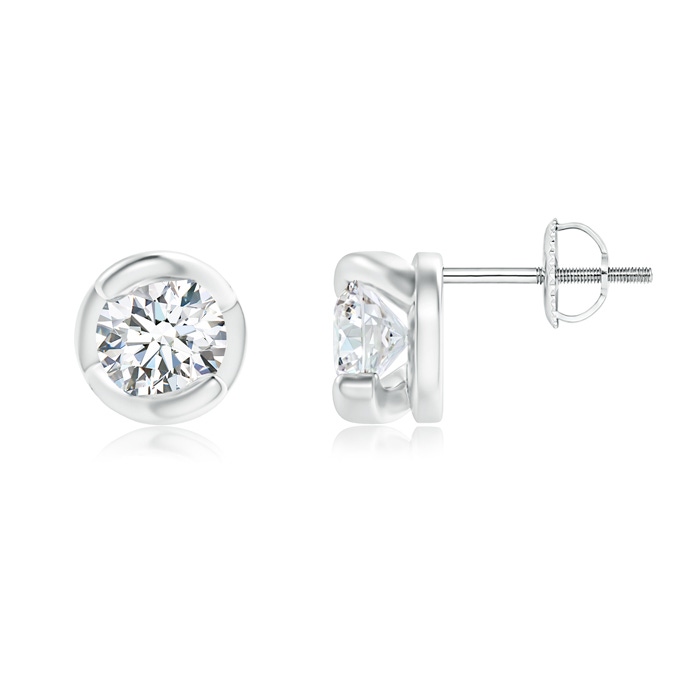 4.5mm GVS2 Spiral-Framed Diamond Solitaire Stud Earrings in P950 Platinum 