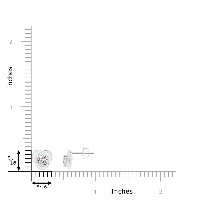 4.4mm IJI1I2 Solitaire Round Diamond Heart Stud Earrings in P950 Platinum product image