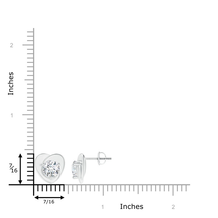 5.5mm GVS2 Solitaire Round Diamond Heart Stud Earrings in White Gold product image