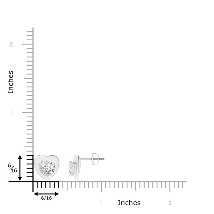 5mm GVS2 Solitaire Round Diamond Heart Stud Earrings in P950 Platinum product image