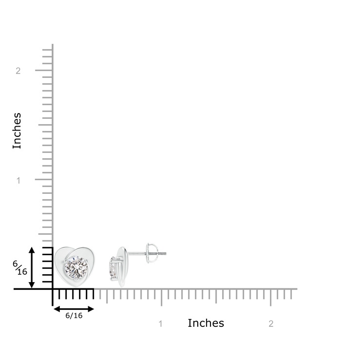 5mm IJI1I2 Solitaire Round Diamond Heart Stud Earrings in P950 Platinum product image
