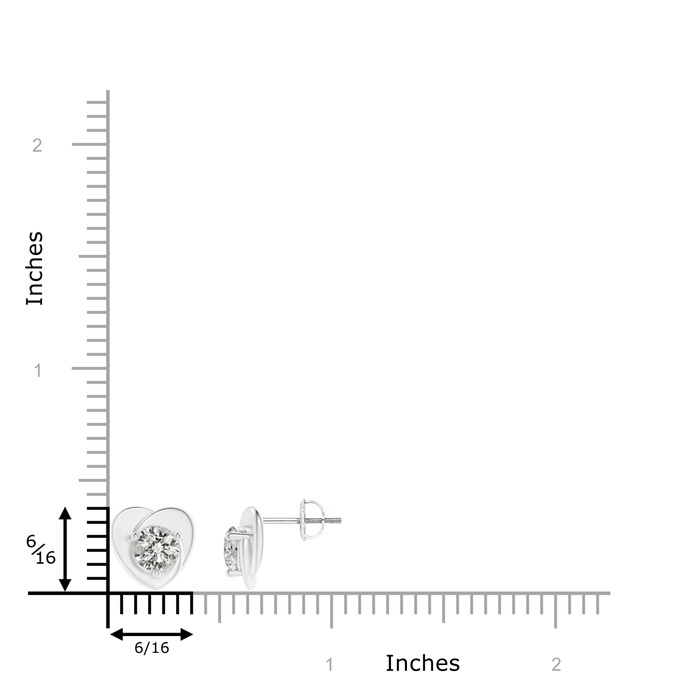5mm KI3 Solitaire Round Diamond Heart Stud Earrings in White Gold product image