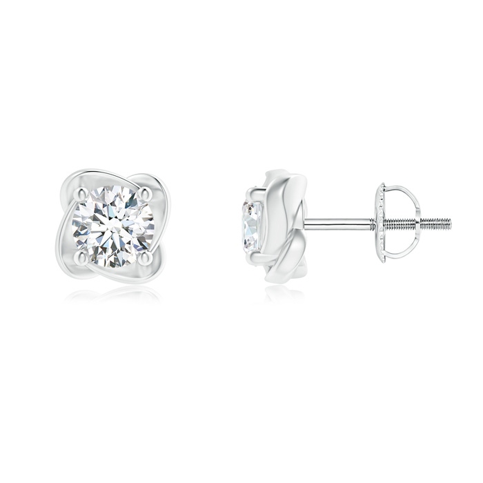 4.1mm GVS2 Solitaire Round Diamond Pinwheel Stud Earrings in P950 Platinum 