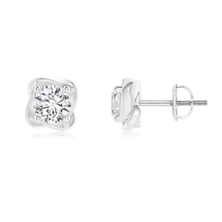 4.1mm HSI2 Solitaire Round Diamond Pinwheel Stud Earrings in White Gold