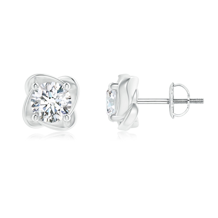 4.5mm GVS2 Solitaire Round Diamond Pinwheel Stud Earrings in P950 Platinum