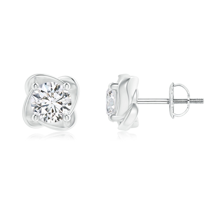 4.5mm HSI2 Solitaire Round Diamond Pinwheel Stud Earrings in White Gold