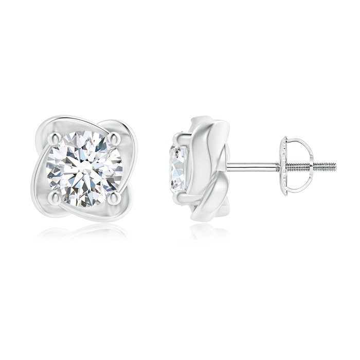 5.1mm GVS2 Solitaire Round Diamond Pinwheel Stud Earrings in White Gold