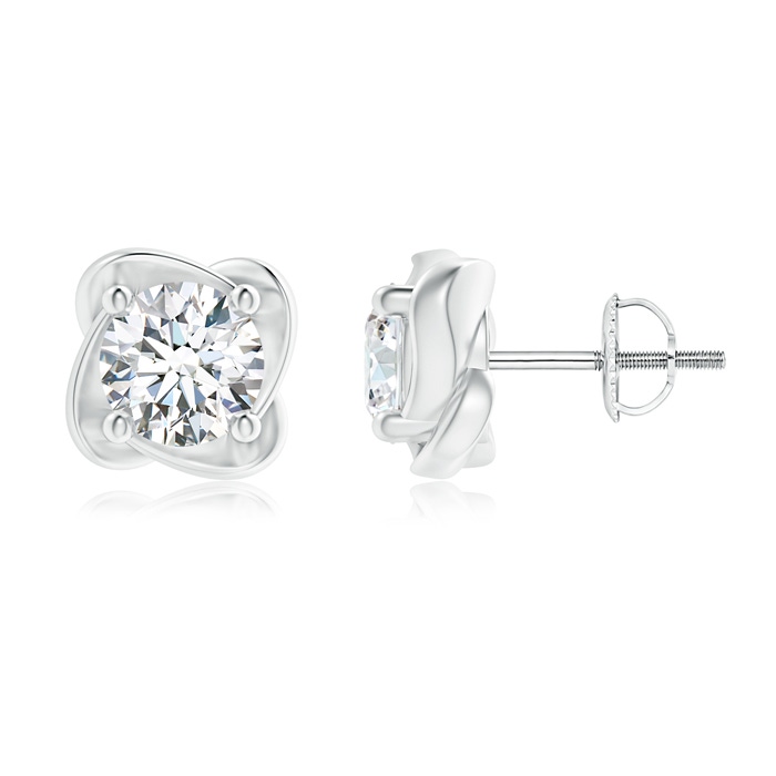 5.1mm GVS2 Solitaire Round Diamond Pinwheel Stud Earrings in White Gold 