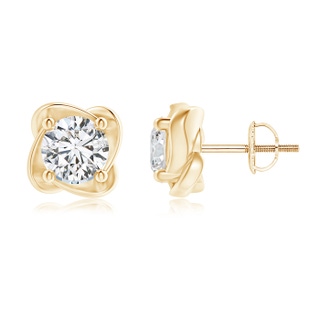 5.1mm HSI2 Solitaire Round Diamond Pinwheel Stud Earrings in Yellow Gold