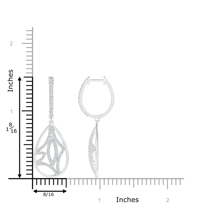 1.3mm GVS2 Diamond Lattice Drop Hoop Earrings in P950 Platinum product image