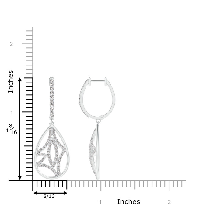 1.3mm IJI1I2 Diamond Lattice Drop Hoop Earrings in White Gold product image