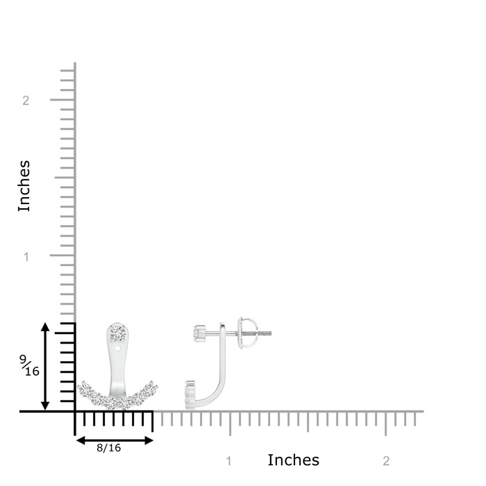 2.5mm HSI2 Diamond Arc-Shaped Ear Jacket in White Gold product image