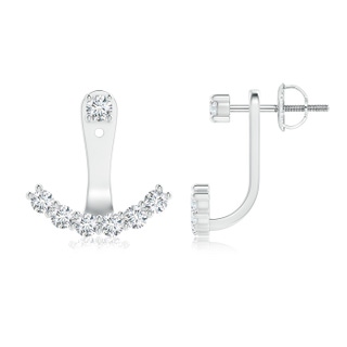 2.8mm GVS2 Diamond Arc-Shaped Ear Jacket in P950 Platinum