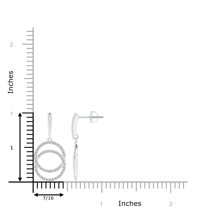 0.9mm IJI1I2 Diamond Interlocking Circle Dangle Earrings in White Gold product image