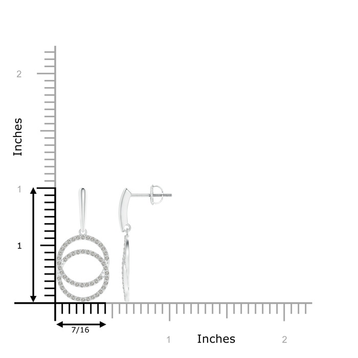 0.9mm KI3 Diamond Interlocking Circle Dangle Earrings in White Gold product image