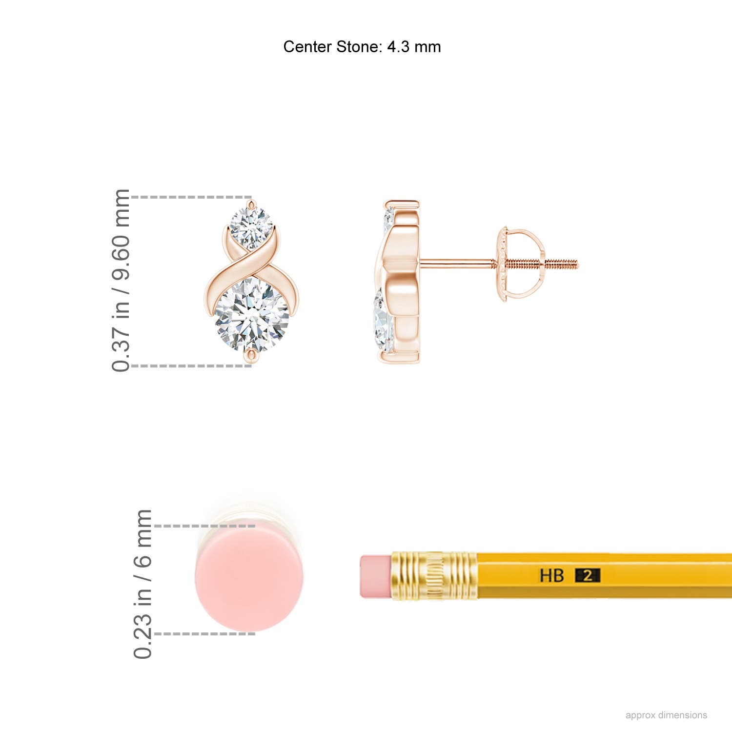 G, VS2 / 0.74 CT / 14 KT Rose Gold