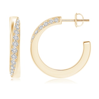 1.9mm HSI2 Pavé-Set Diamond Twist Hoop Earrings in Yellow Gold