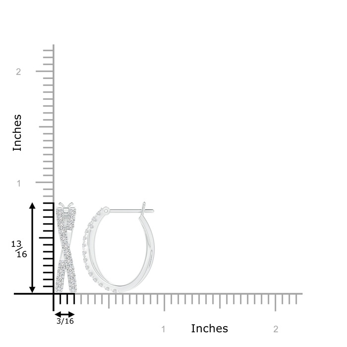 1.5mm HSI2 Pave-Set Round Diamond Criss Cross Hoop Earrings in P950 Platinum product image