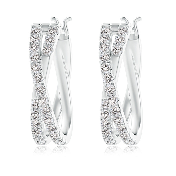 1.5mm IJI1I2 Pave-Set Round Diamond Criss Cross Hoop Earrings in P950 Platinum 