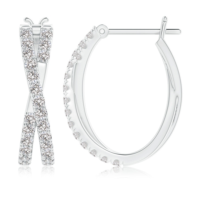 1.5mm IJI1I2 Pave-Set Round Diamond Criss Cross Hoop Earrings in P950 Platinum product image