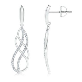 1.1mm GVS2 Diamond Interlinked Infinity Drop Earrings in P950 Platinum