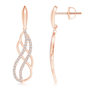 1.1mm GVS2 Diamond Interlinked Infinity Drop Earrings in Rose Gold