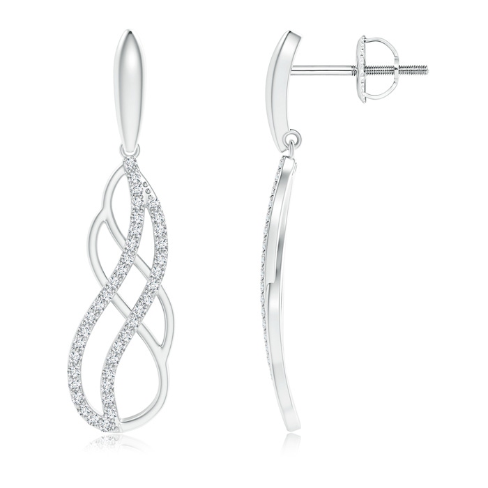 1.1mm GVS2 Diamond Interlinked Infinity Drop Earrings in White Gold