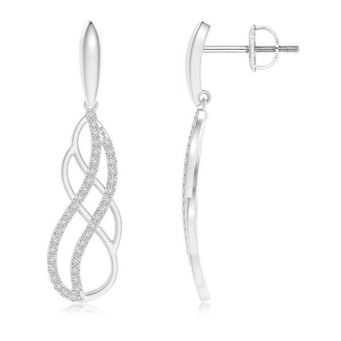 1.1mm HSI2 Diamond Interlinked Infinity Drop Earrings in White Gold