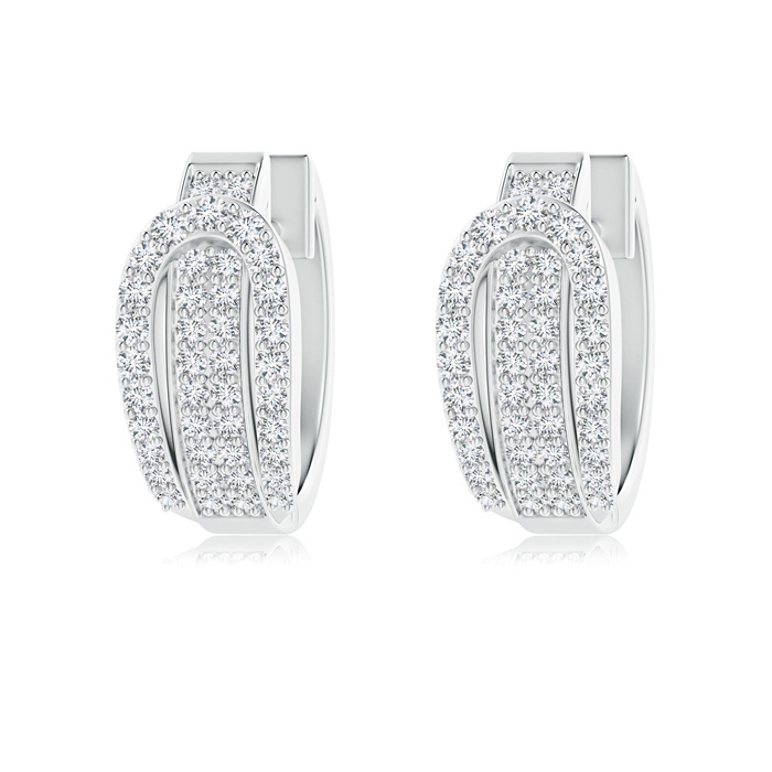 1.3mm GVS2 Belt Buckle Style Pavé-Set Diamond Hinged Hoop Earrings in P950 Platinum