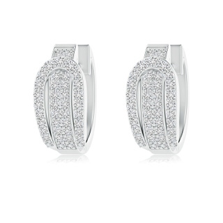 1.3mm HSI2 Belt Buckle Style Pavé-Set Diamond Hinged Hoop Earrings in P950 Platinum