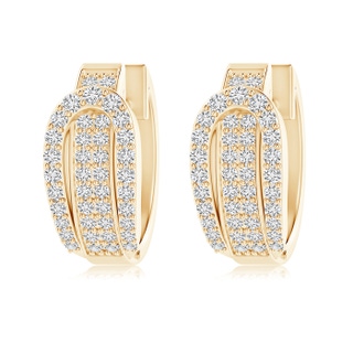 1.5mm HSI2 Belt Buckle Style Pavé-Set Diamond Hinged Hoop Earrings in Yellow Gold